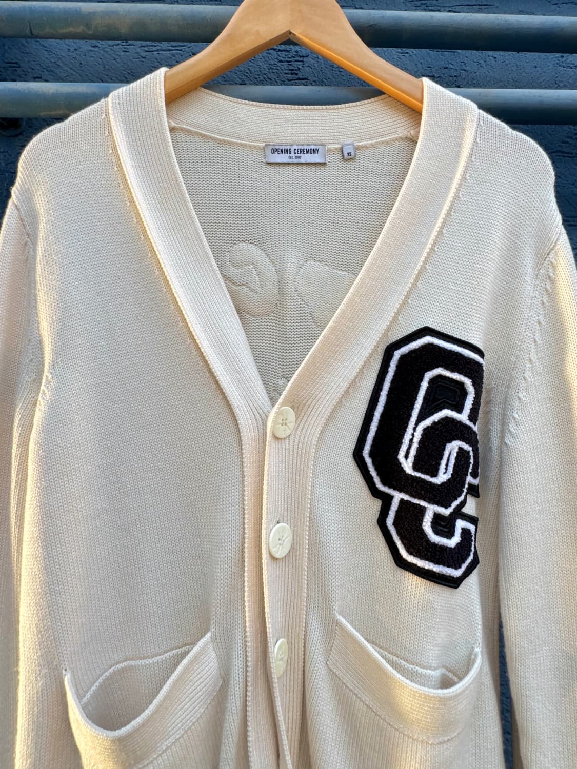 오프닝 세레모니 성조기 패치 가디건 (ivory)  상품이미지3