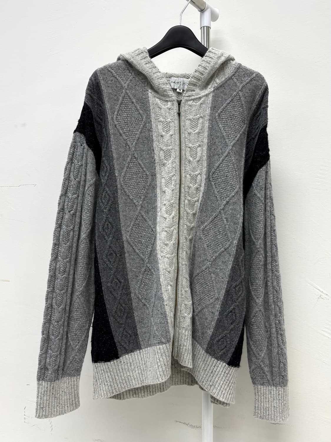 빈티지 그레이 니트 후드집업 상품이미지6