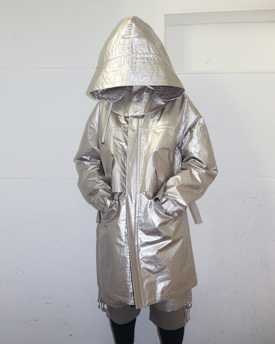 헬무트 랭 17SS 메탈릭 파카 & 하프 팬츠 셋업 상품이미지2