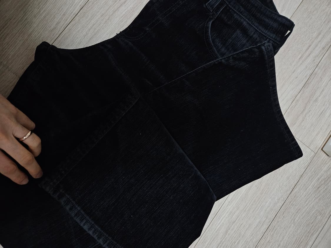 블랙 벨벳 부츠컷데님 스몰 상품이미지4