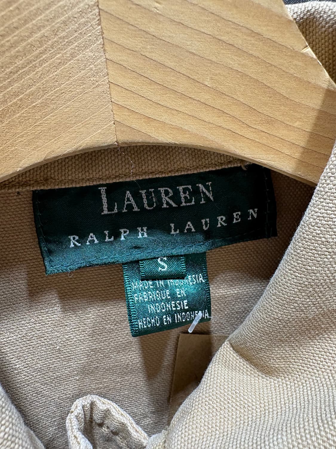 S 폴로랄프로렌 레더 패치 베이지 코튼 자켓 상품이미지5