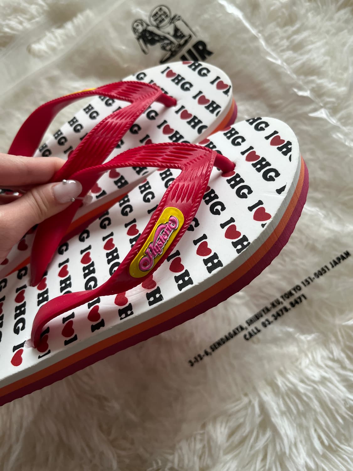 (새상품) 히스테릭 글래머 아카이브 I♡HG 플립플롭 쪼리 슬리퍼 상품이미지4