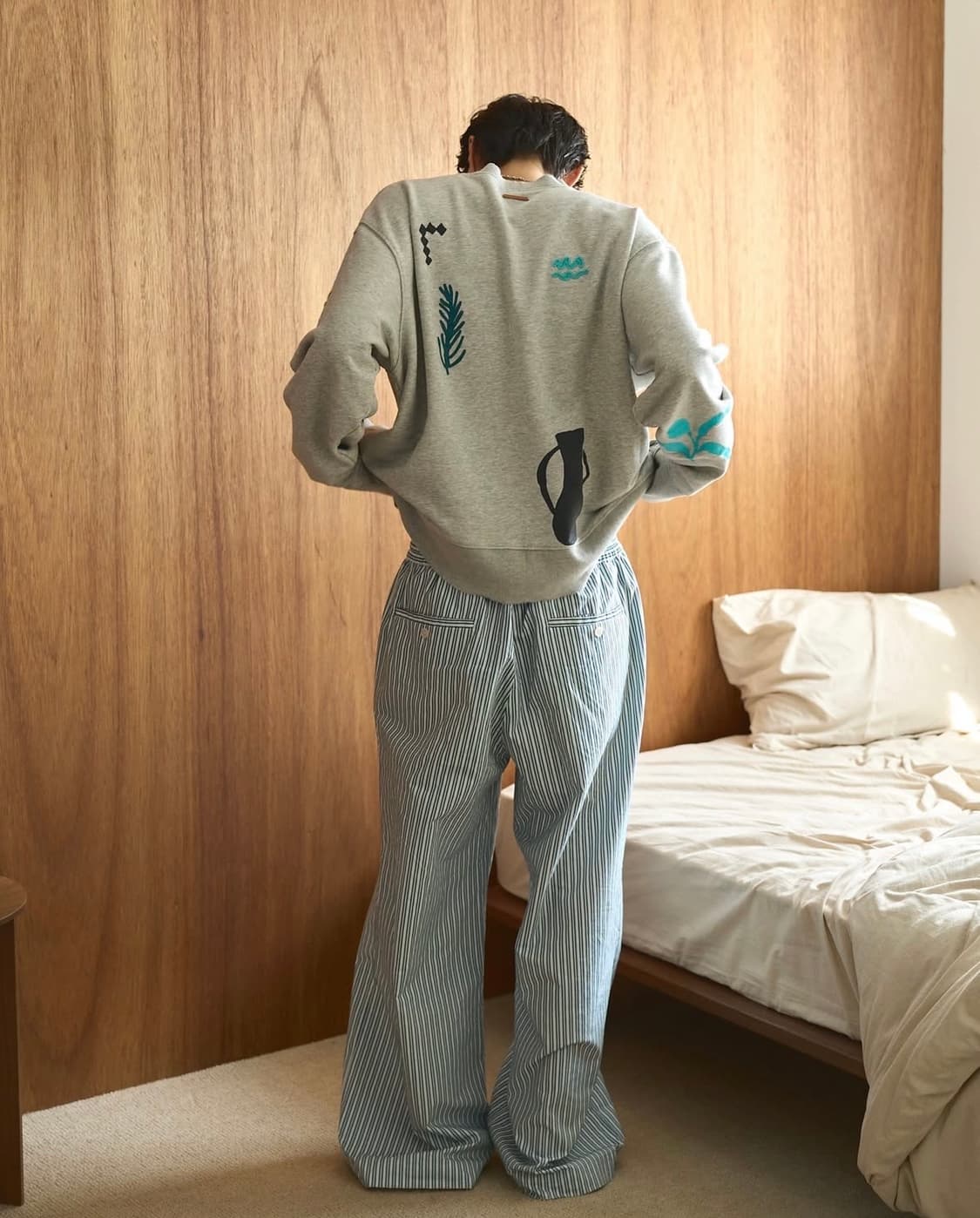 Camphor wood - 24aw 와이드 스트라이프 배기 팬츠 상품이미지1