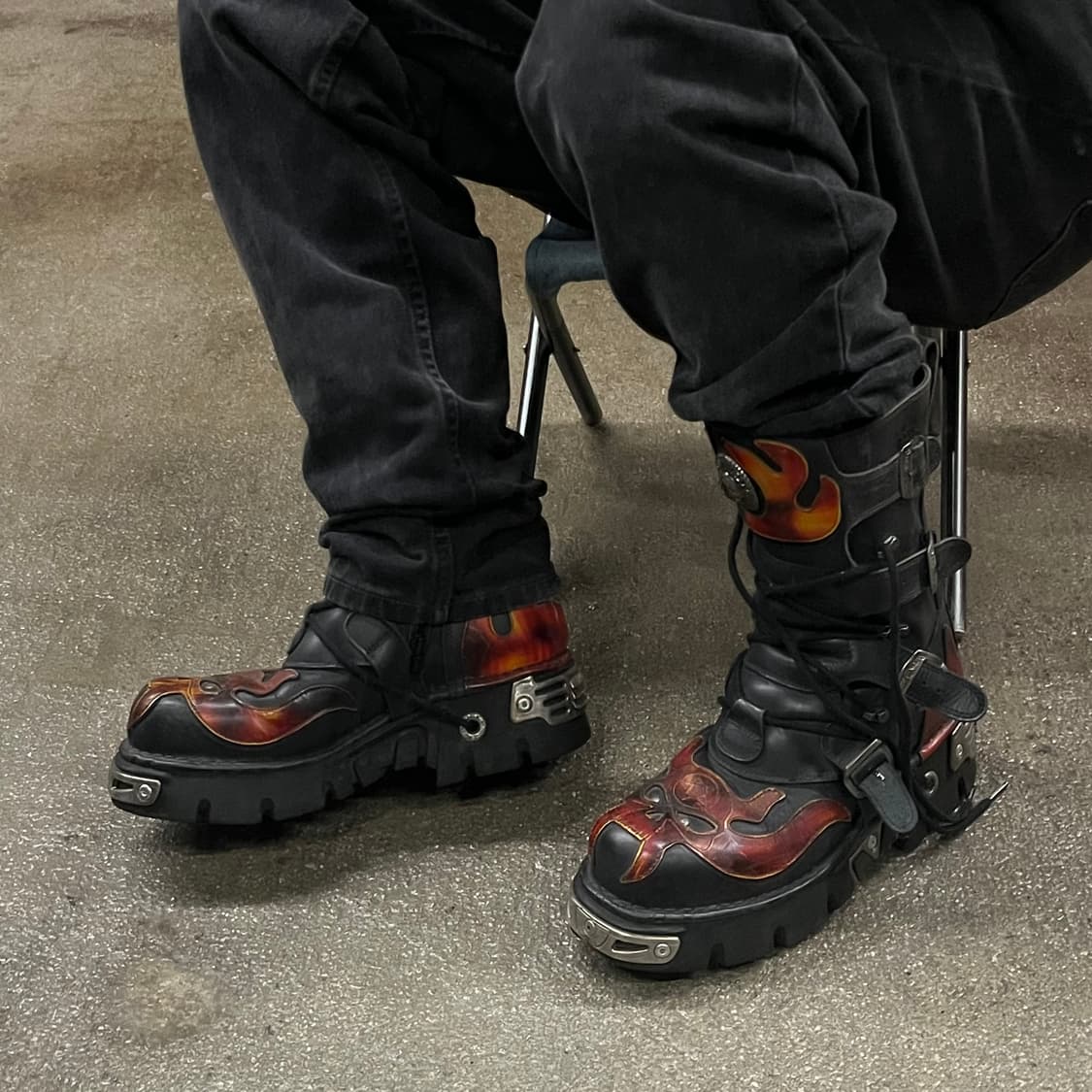 뉴락 스컬 플레임 부츠 (44) 상품이미지8