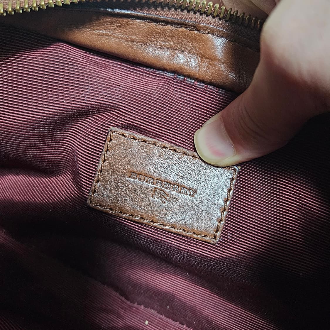 버버리(Burberry) 빈티지 브라운 레더 체크 호보백 상품이미지7