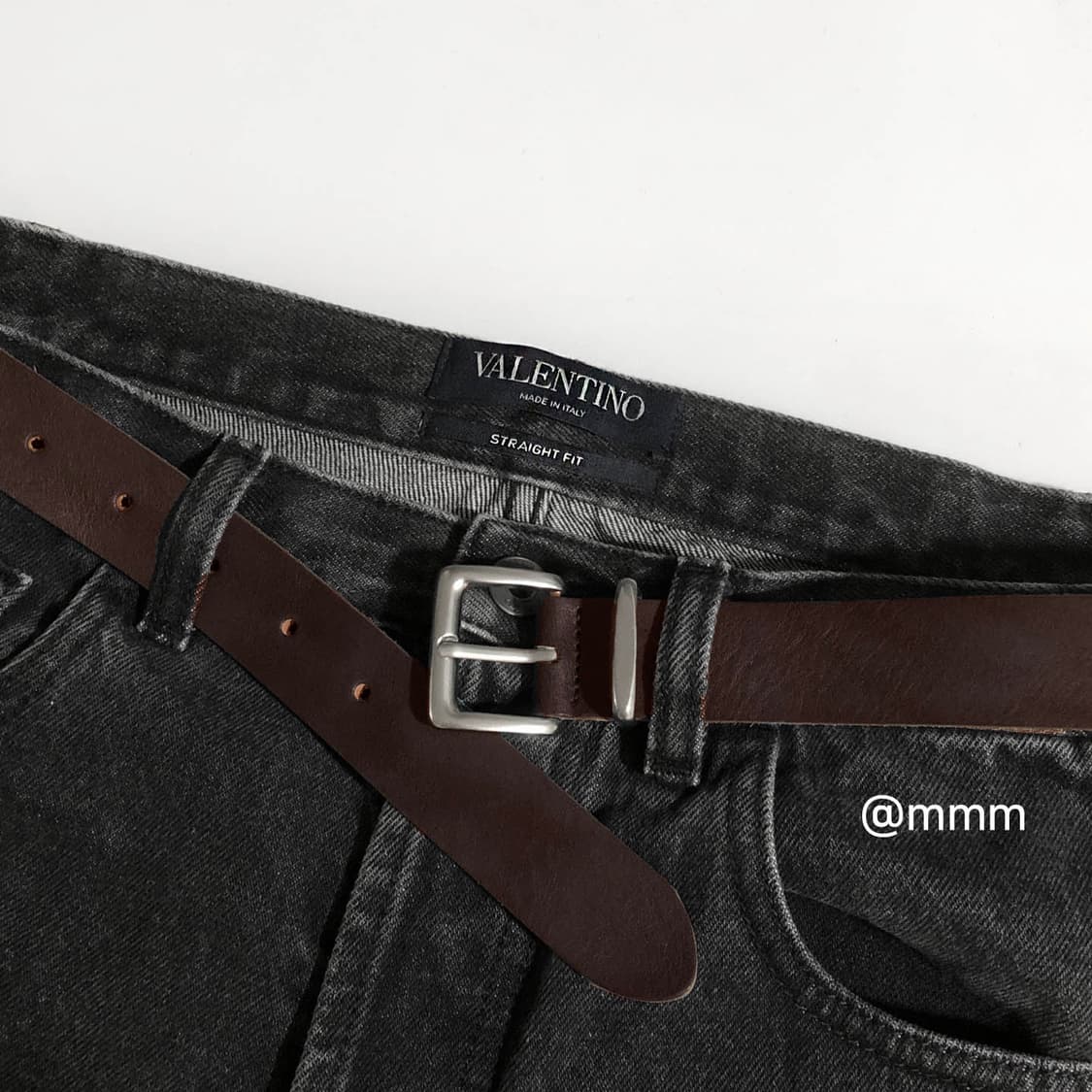 [Unisex] 실버링 가죽 벨트 브라운 상품이미지2