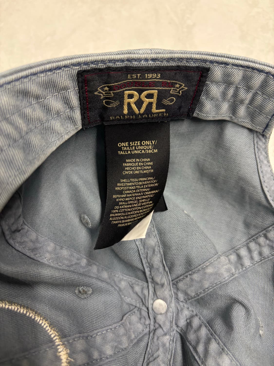 더블알엘 RRL 윙로고  가먼트 다잉 트윌 볼캡 블루 상품이미지4