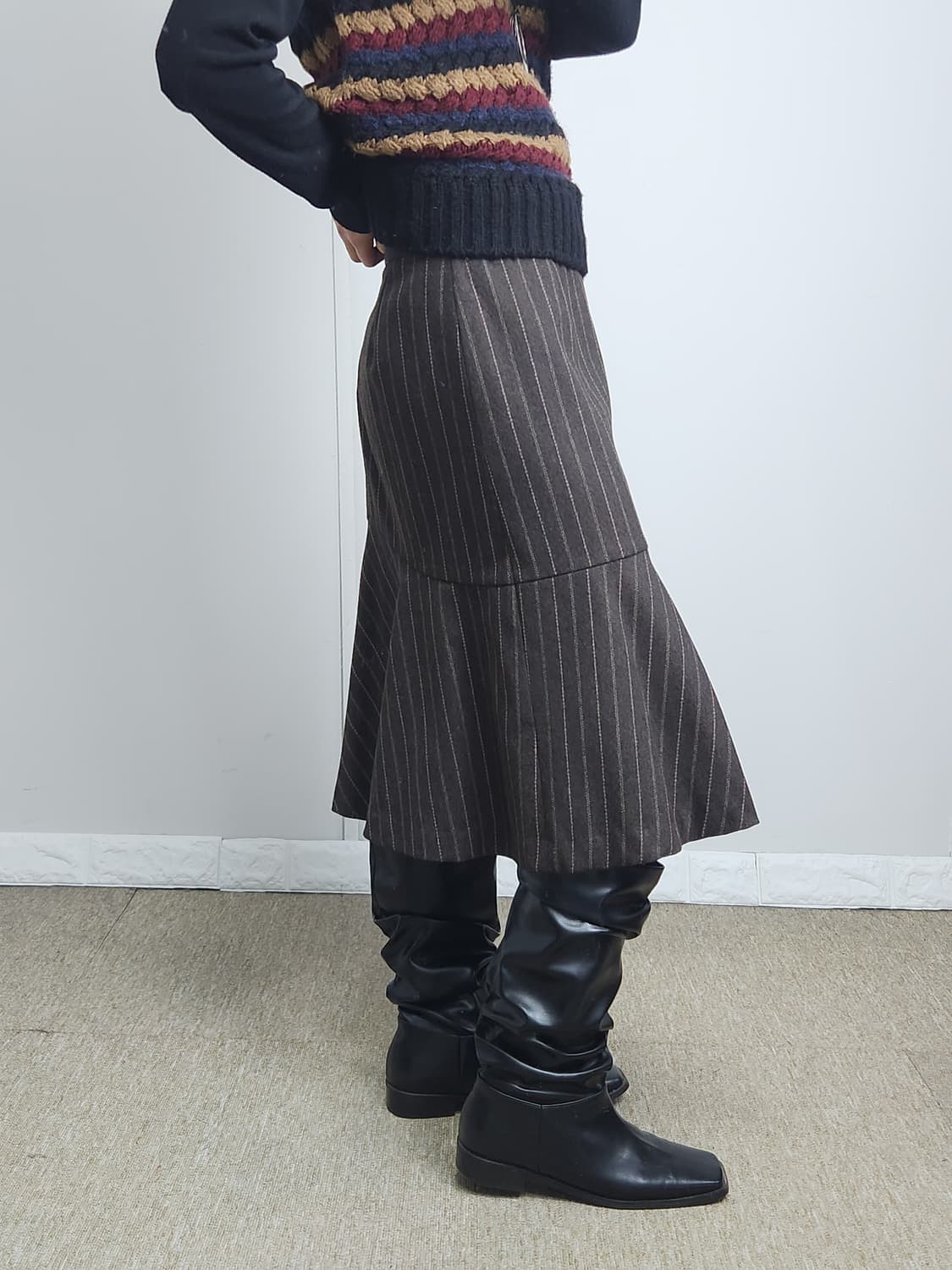 (레쥬메)라인 물결 스커트 상품이미지3