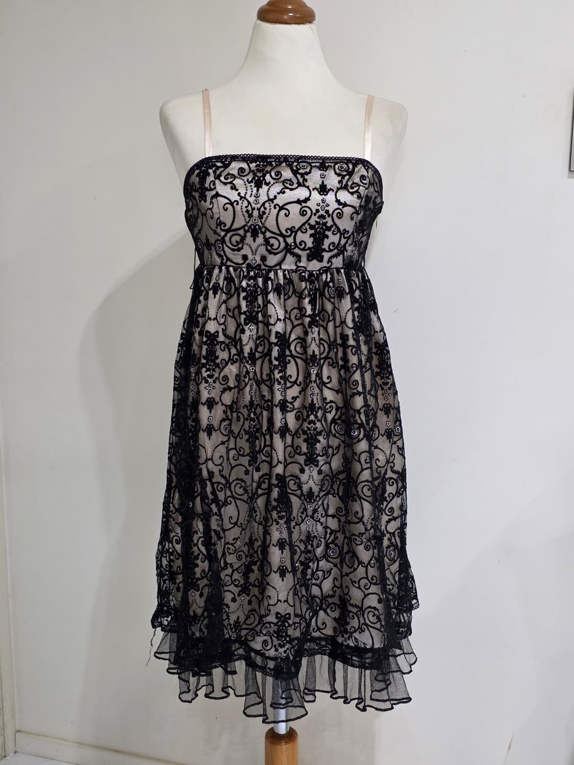 일본빈티지)로맨틱 고딕로리타 블랙레이스공겜여주 캉캉파티댄스갸루칵테일드레스 상품이미지4