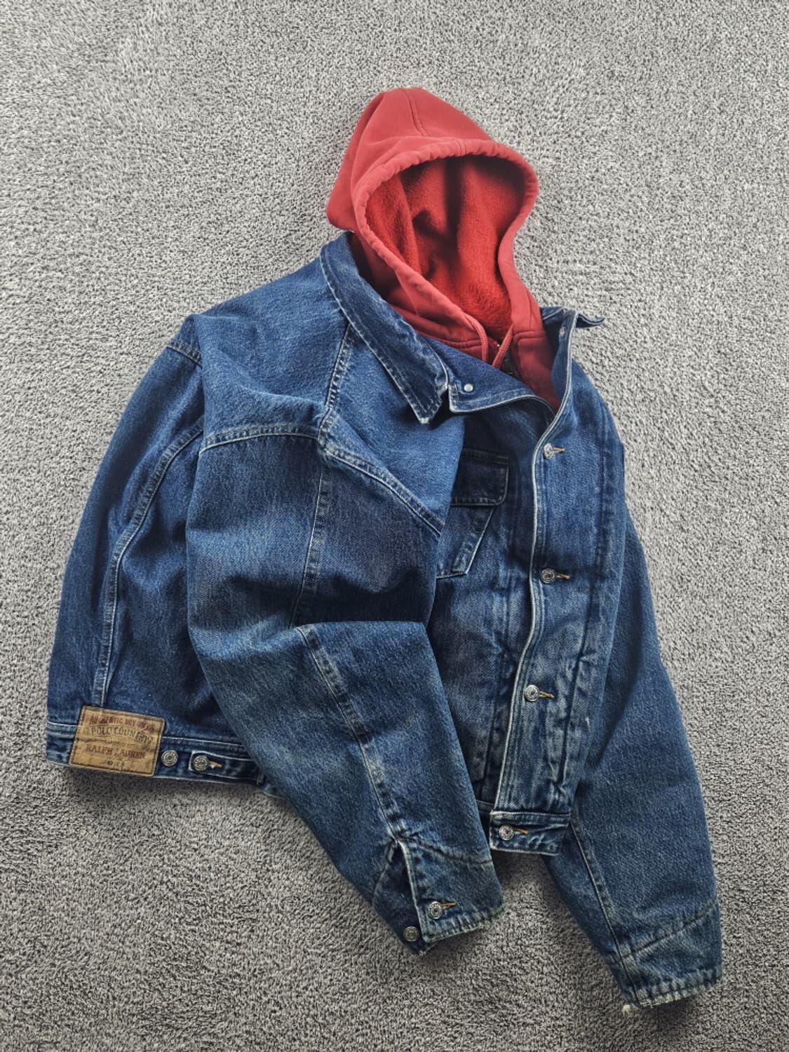 90's 폴로 컨트리 후디 데님 트러커 자켓 ( XL ) / 10582 상품이미지4
