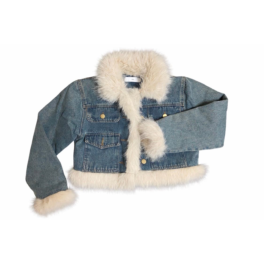 Faux fur denim set 퍼 데님 투피스 세트 상품이미지2