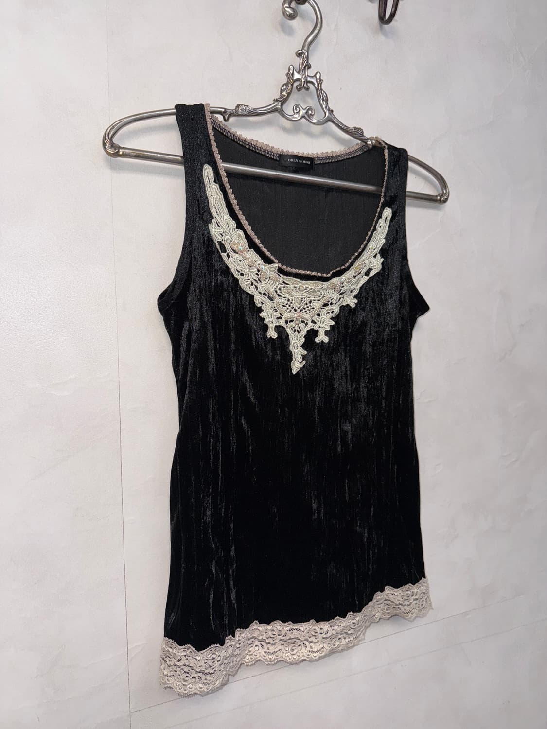 Black velvet lace sleeveless  상품이미지2