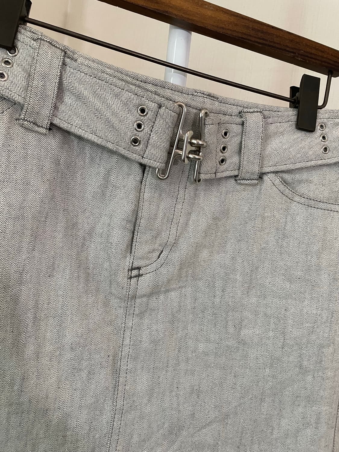 버클벨트데님스커트 상품이미지2