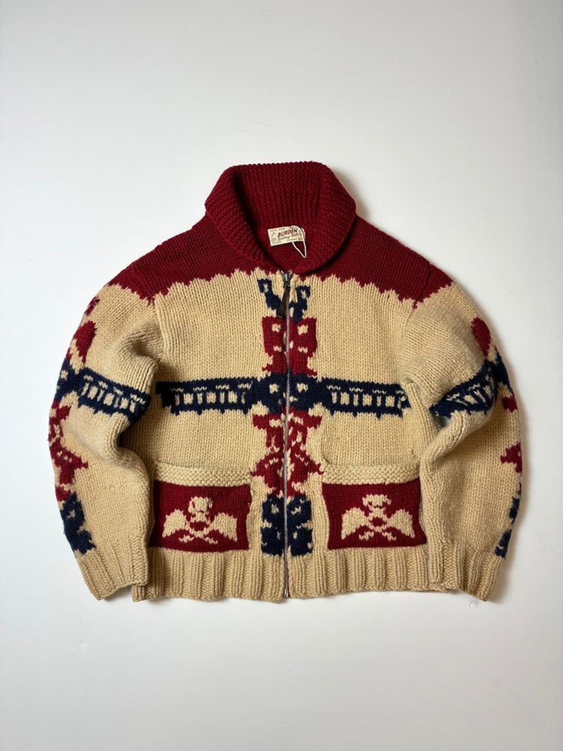 BURDEN 80's 헤비 울 니트 코위찬 가디건 PN8304 상품이미지1
