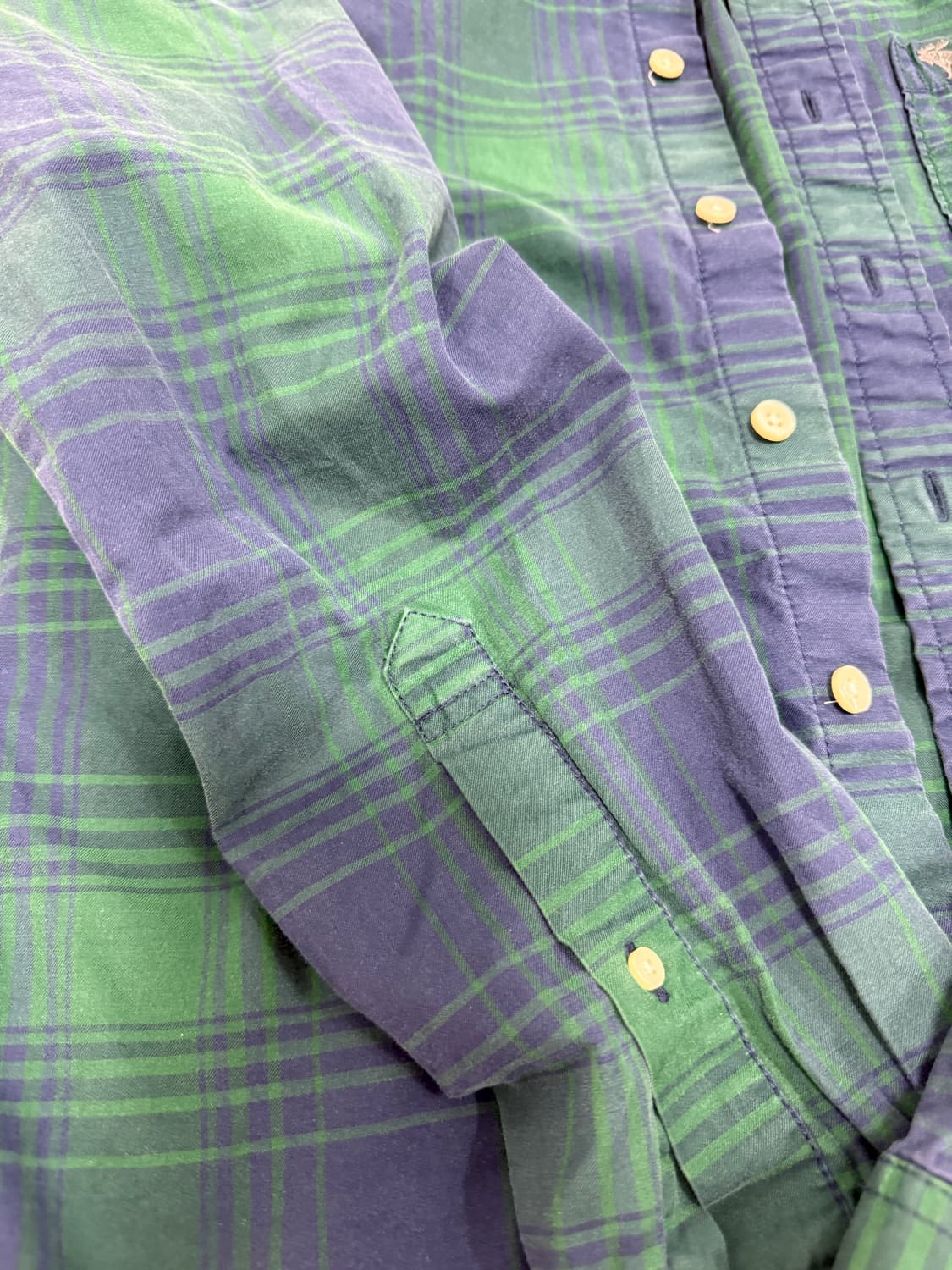 아베크롬비 체크 셔츠 S 그린/블루 구재 상품이미지5