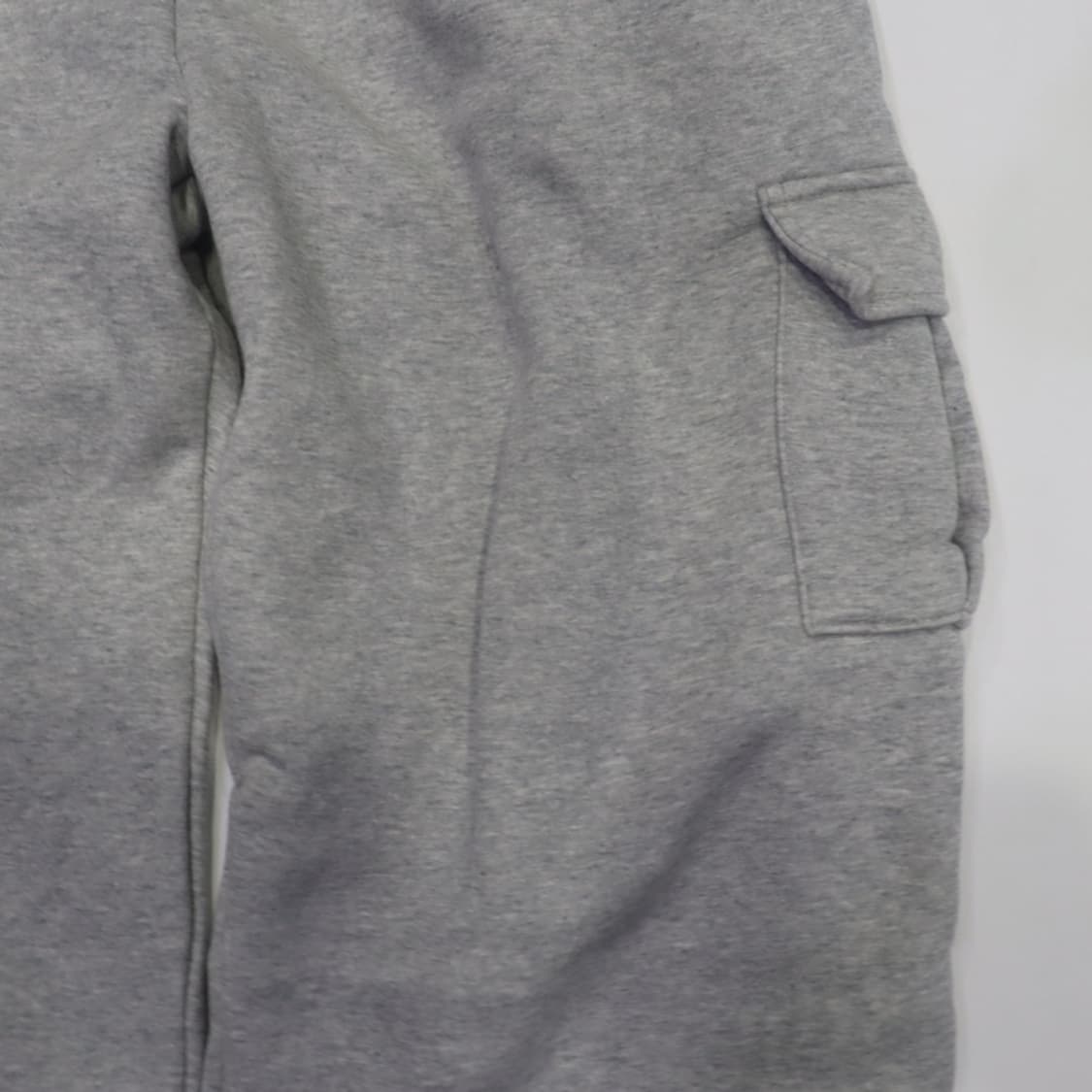 멜란지 와이드 핏 기모 밴딩 카고 스웻 팬츠 상품이미지3