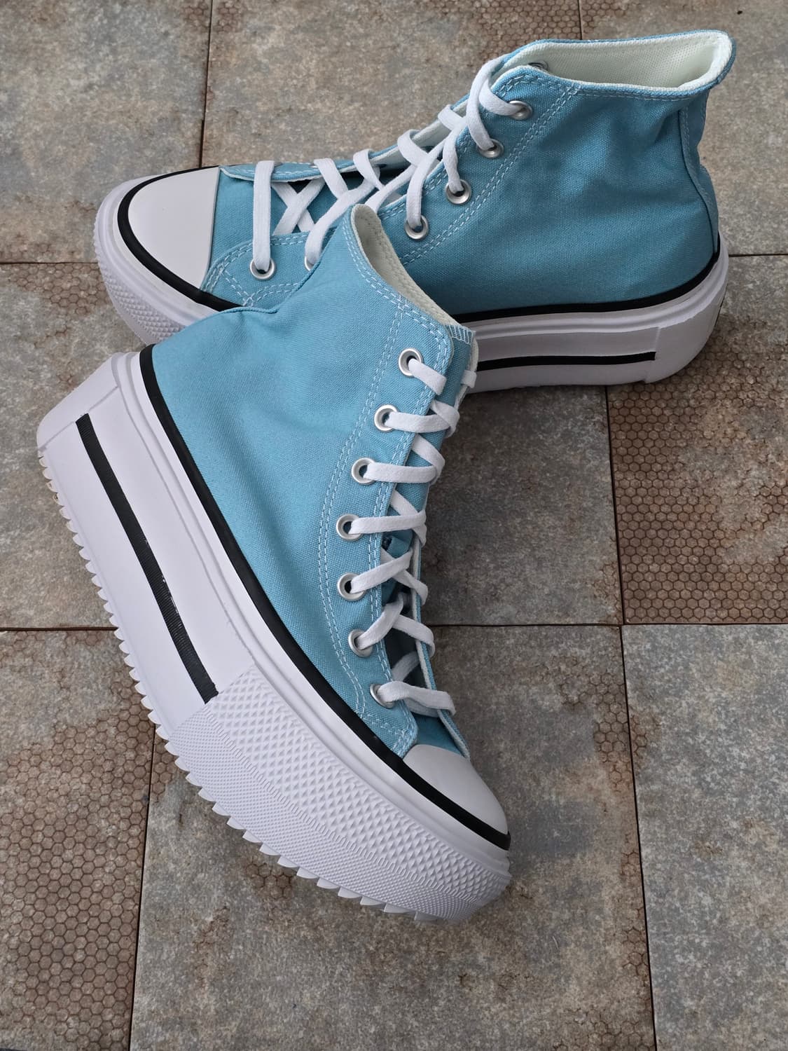 (250)컨버스 척테일러 올스타 더블 스택 데자 블루 하이 상품이미지6