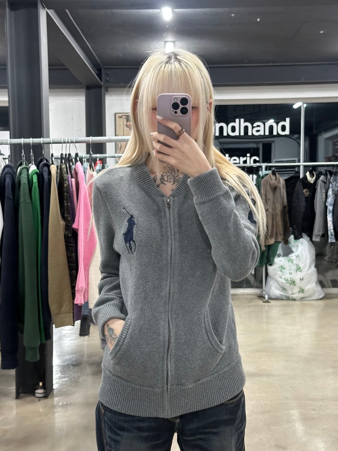 폴로 랄프로렌 빅포니 니트 집업 상품이미지1