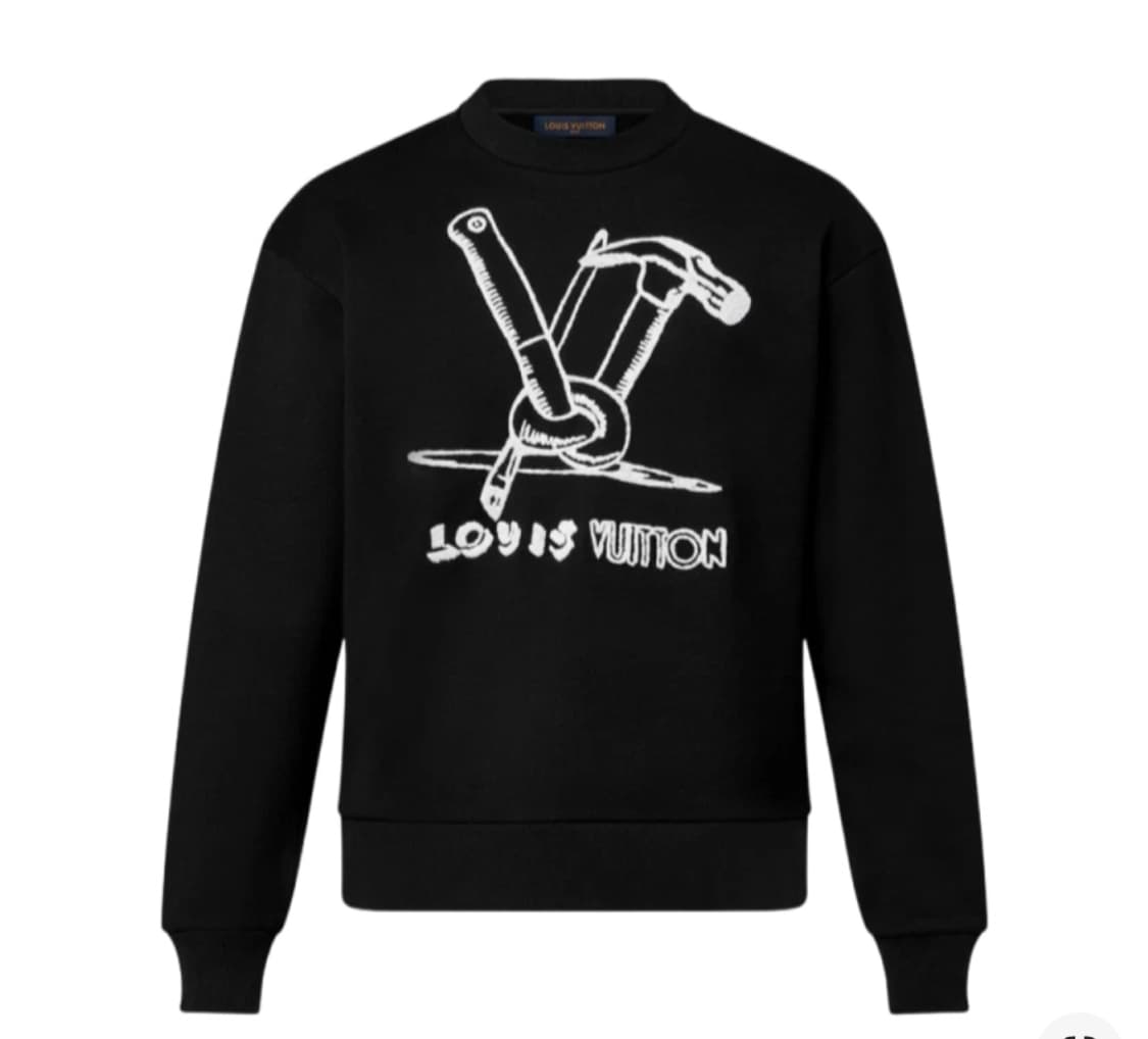 루이비통 자수코튼 스웻트셔츠블랙 100사이즈 새상품미개봉 상품이미지1