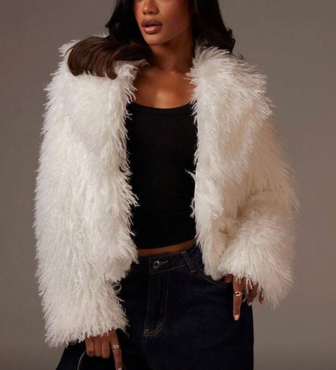 하얀색 퍼자켓 상품이미지1