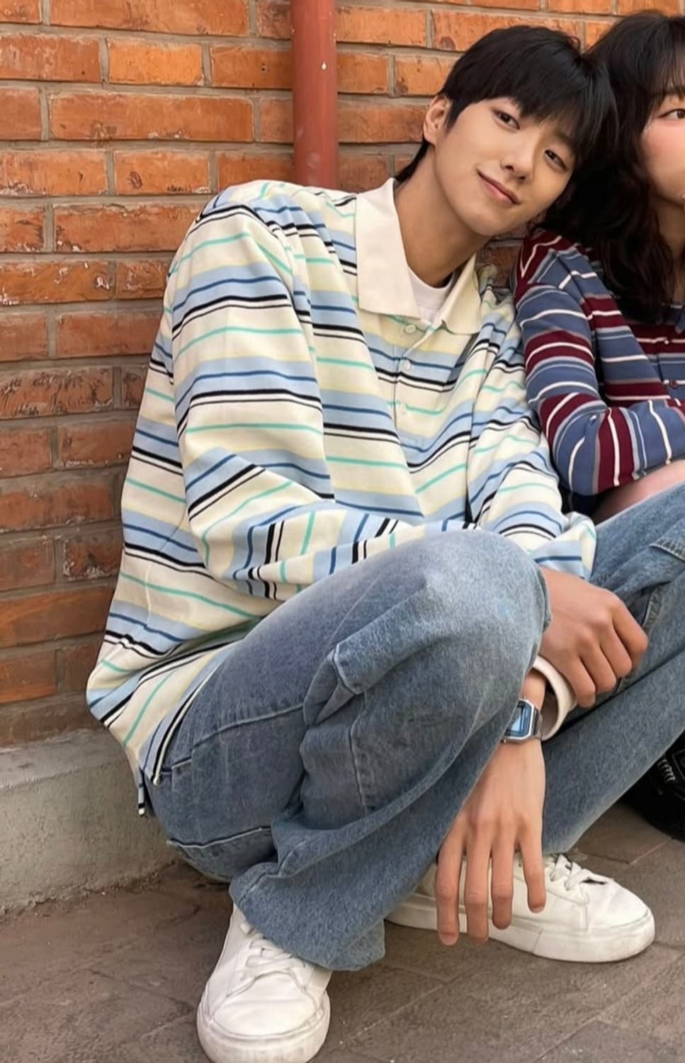 grove 그로브스트라이프 티셔츠 옐로우 여성 Free 상품이미지5