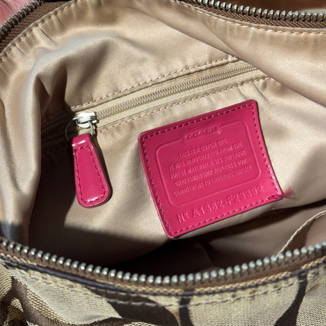 코치 y2k 호보백 숄더백 핑크 베이지 (OS) 상품이미지8