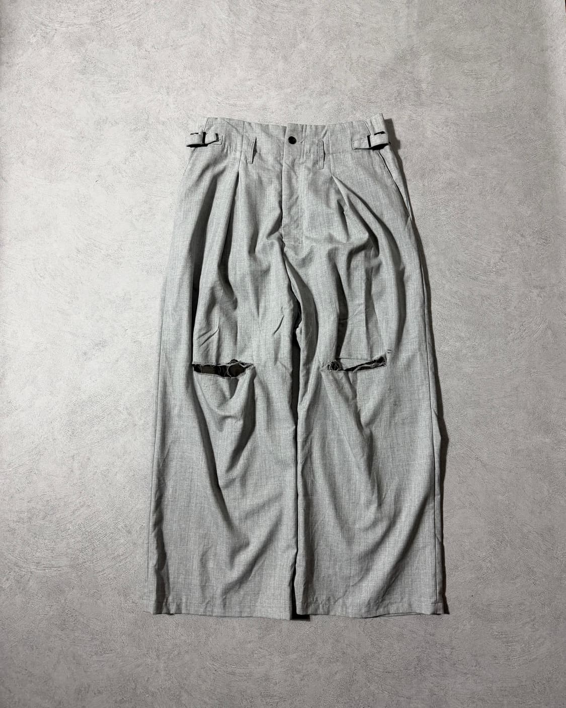 Ancellm wool Damage Wide Slacks 상품이미지1