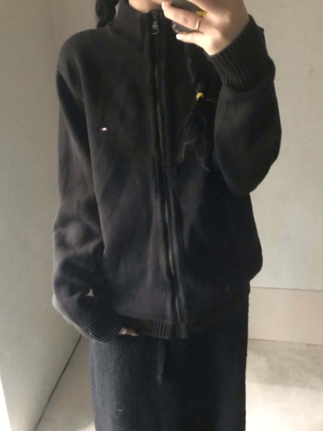 타미힐피거 블랙 니트집업 상품이미지2