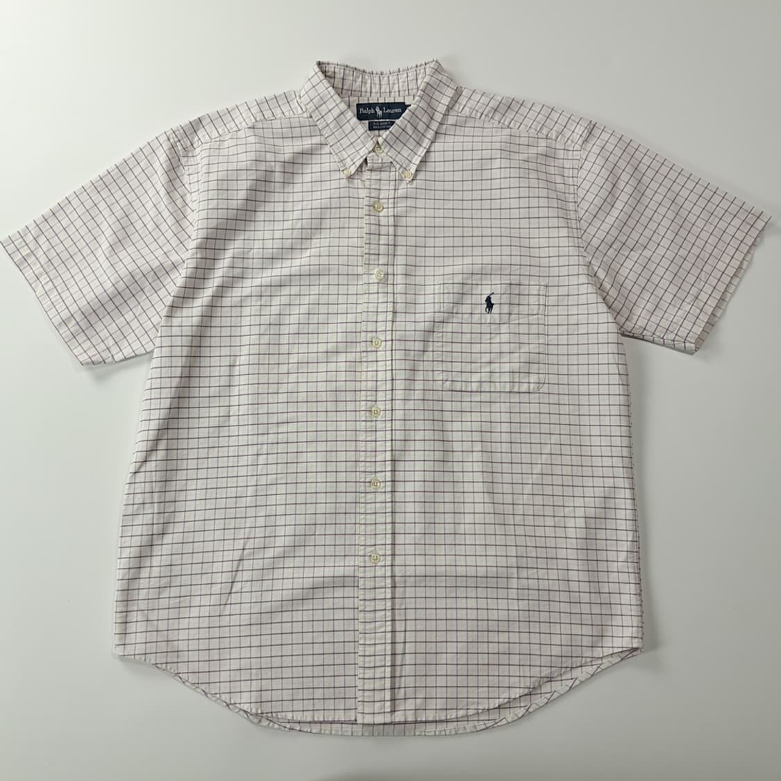 CK166 XL 폴로 90s 홍콩판 빅셔츠 라벤더 스몰체크 셔츠 남방 상품이미지1