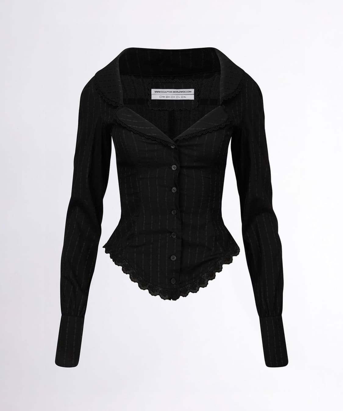 택포•스컬프터 Clover Leaf Neck Blouse 상품이미지1