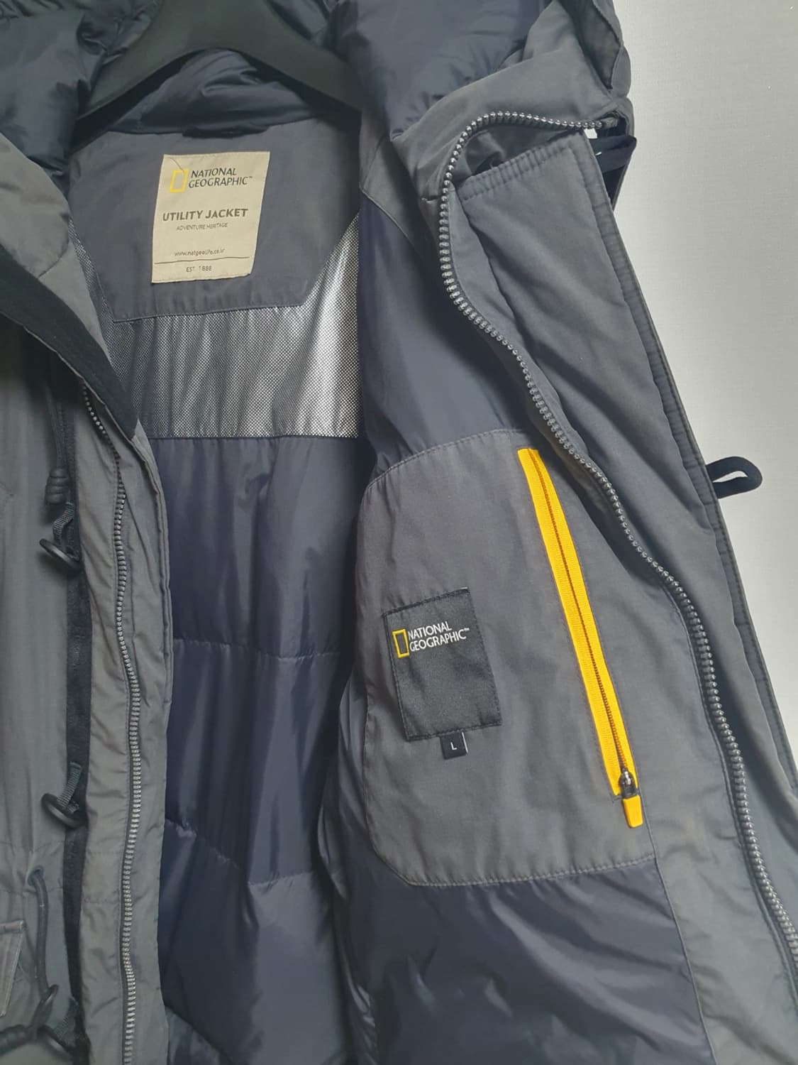 택포가 내셔널지오그래픽 패딩 블루 웨일 구스다운패딩 차콜그레이 100 상품이미지7