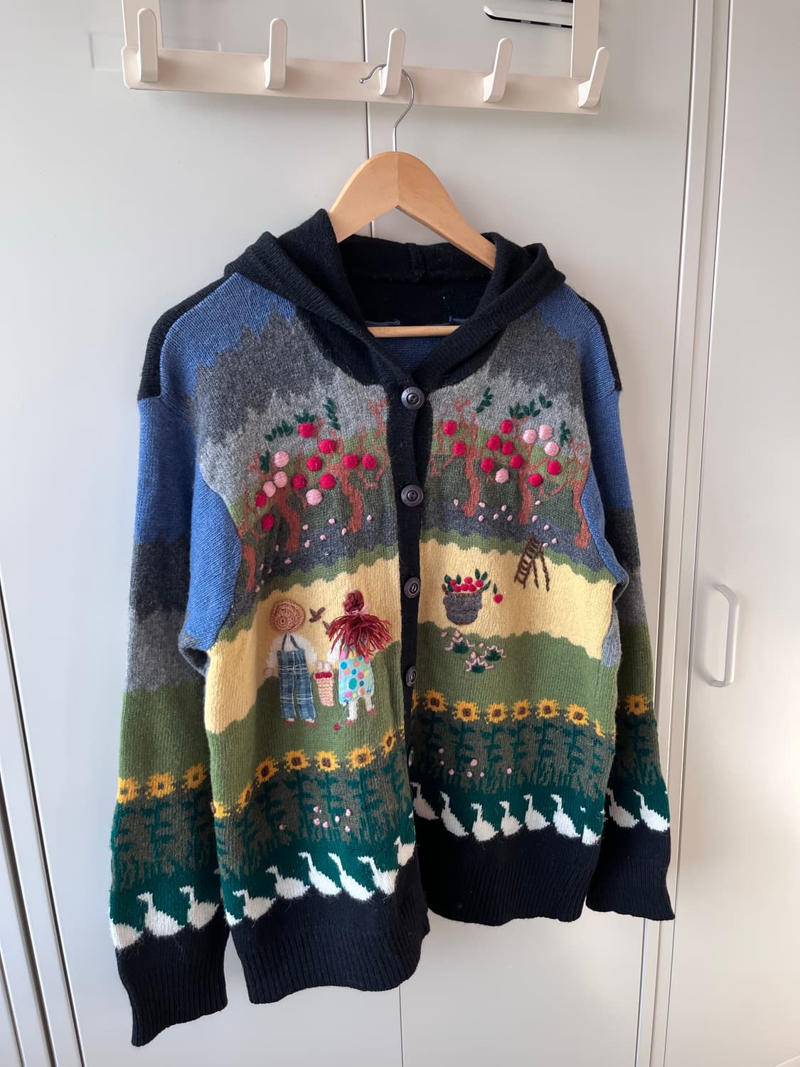 (Rare) Handmade  풍경 울니트 후드 가디건  상품이미지7