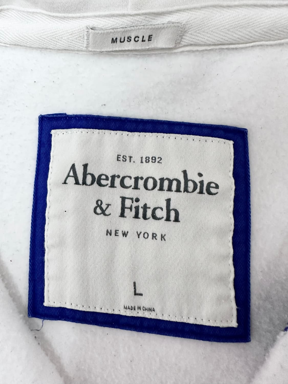 아베크롬비 스펠로고 흰색 후드집업 상품이미지5