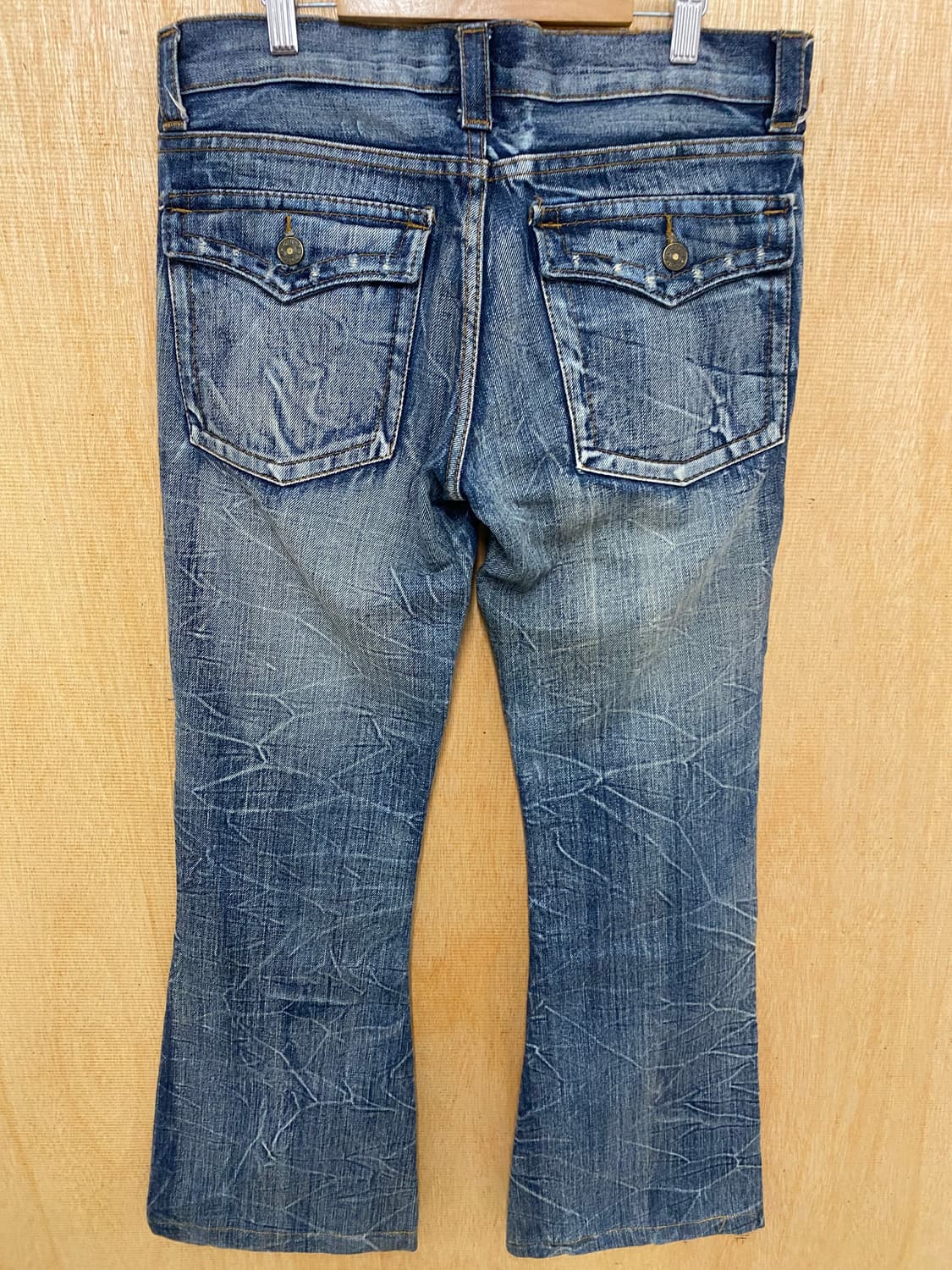 VTG hard washed boots cut denim 상품이미지5