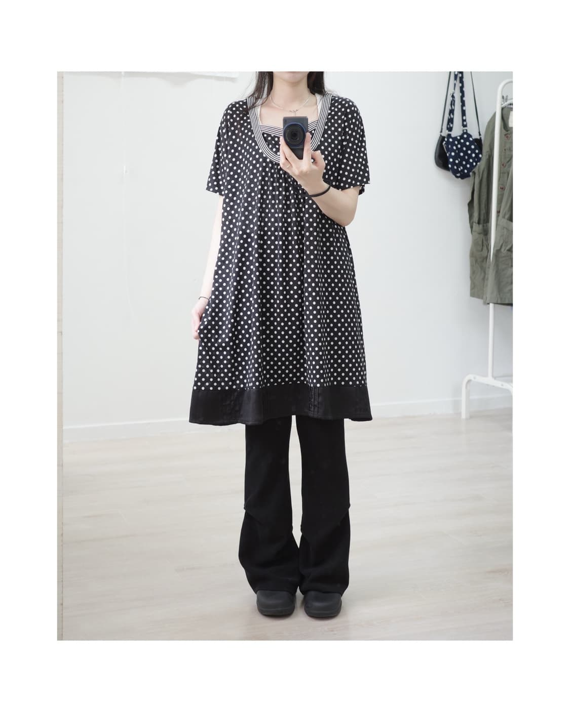 수나오쿠와하라 Sunao kuwahara black dot one-pie 상품이미지1