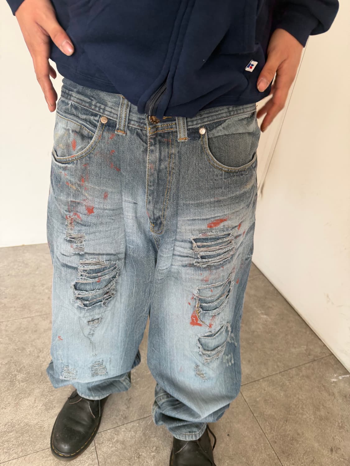 빈티지 데미지 디테일 힙합팬츠 상품이미지4