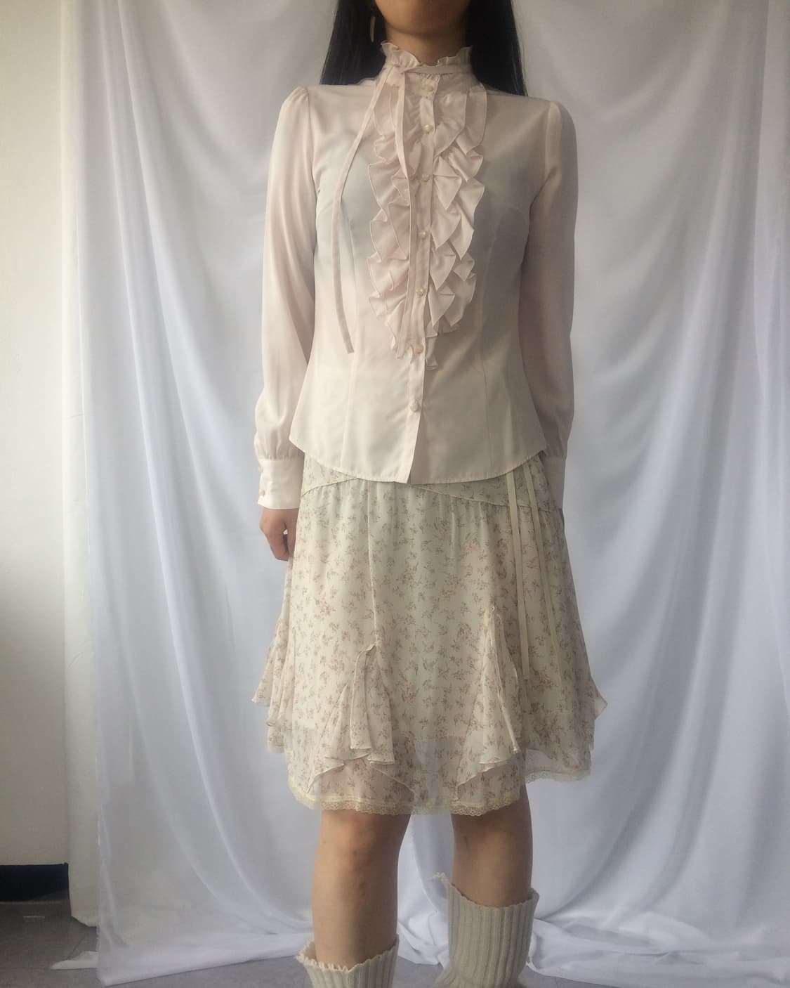 Flower pattern tied midi skirt 상품이미지6
