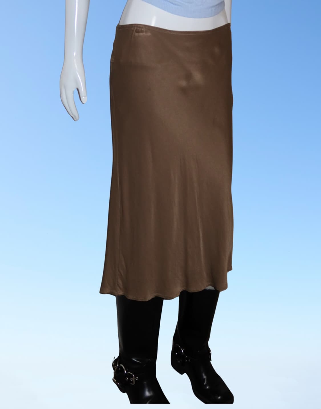 Mocha Satin Skirt 상품이미지3