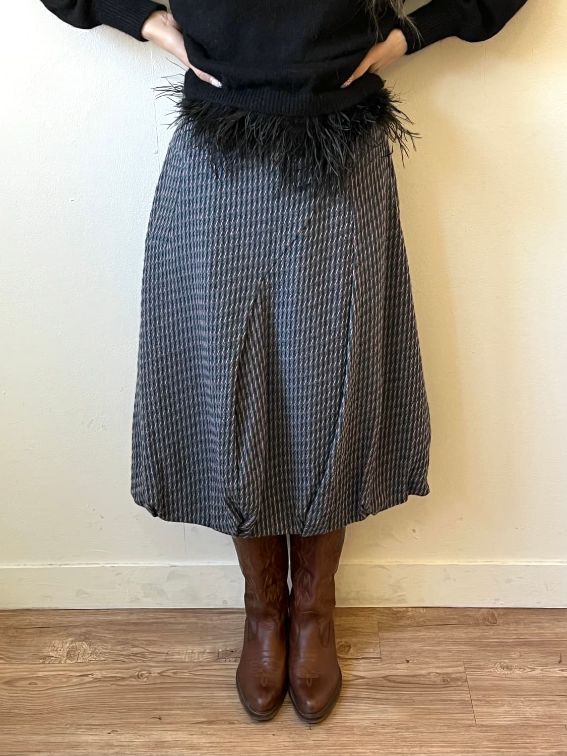 i+mu 트위드 스커트 상품이미지4