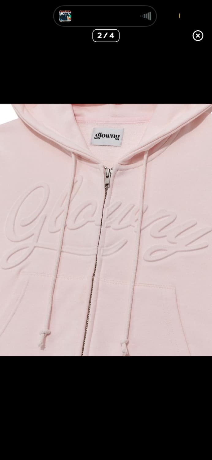 글로니 조던 크롭 핑크 후드집업 상품이미지2