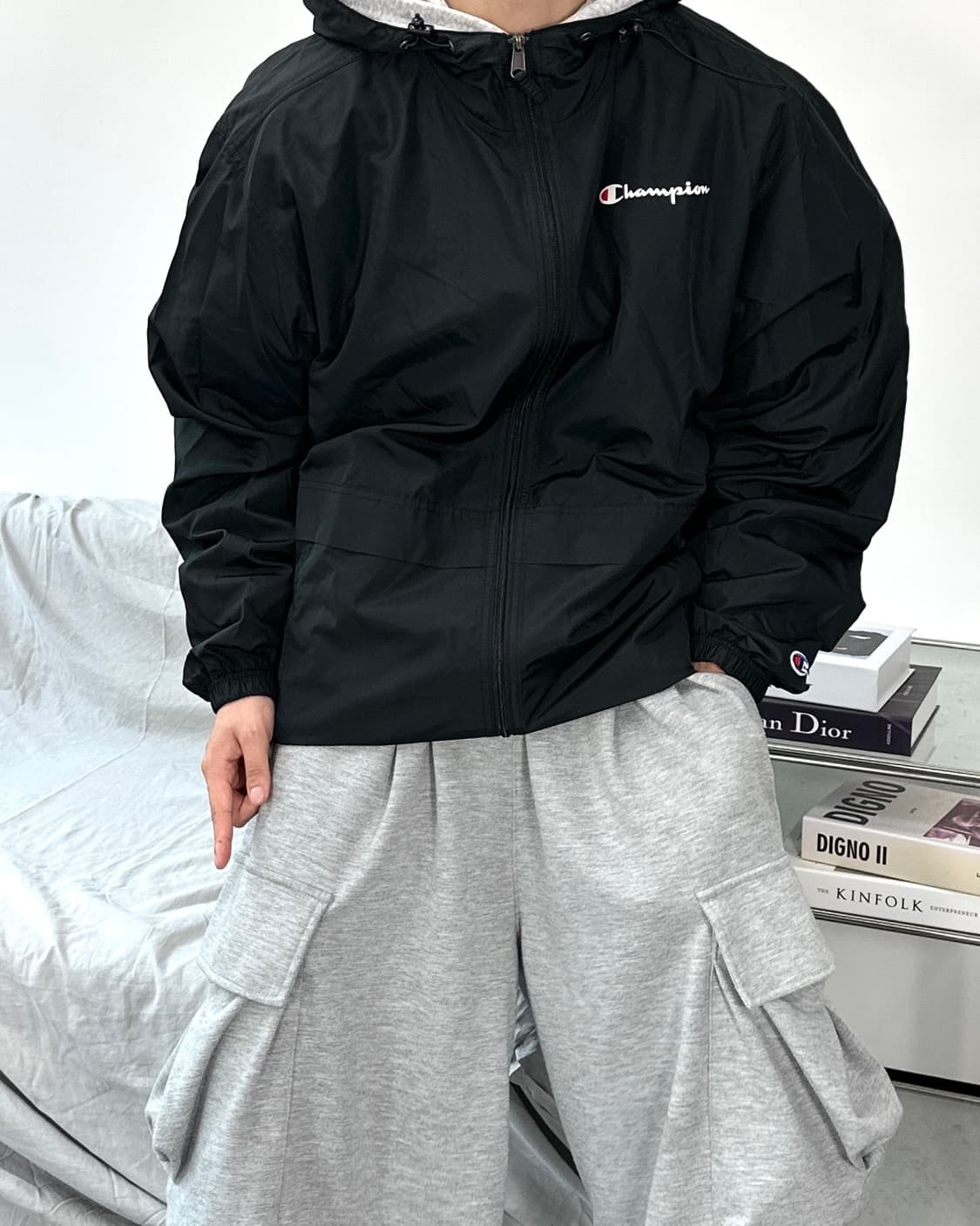 챔피온 블랙 어센틱 바람막이 L 상품이미지2