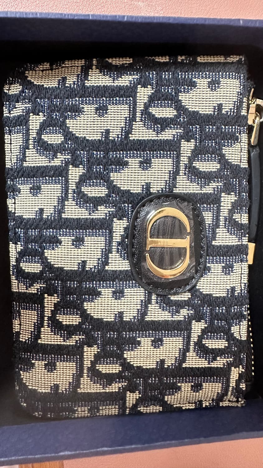 디올 30 몽테인 메리골드 지퍼 카드 홀더 디올 오블리크 자카드 블루 상품이미지1