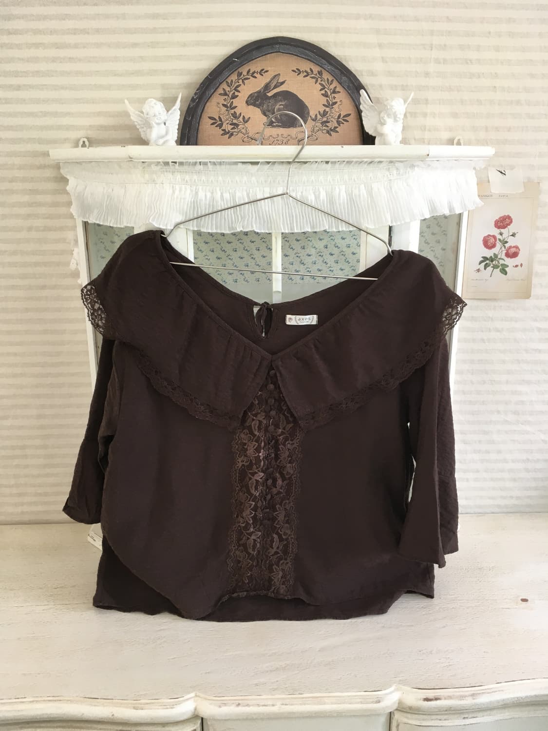 Axes femme brown lace blouse 상품이미지6