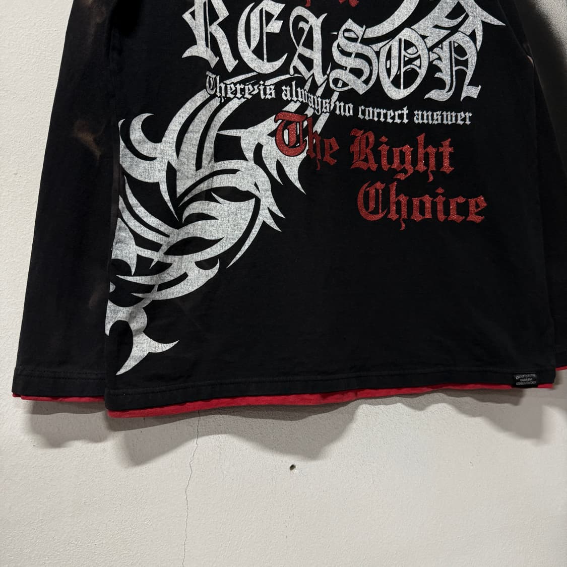 Bullet noise 오리엔탈 락 고스 펑크 레이어드 롱슬리브 티셔츠 상품이미지4