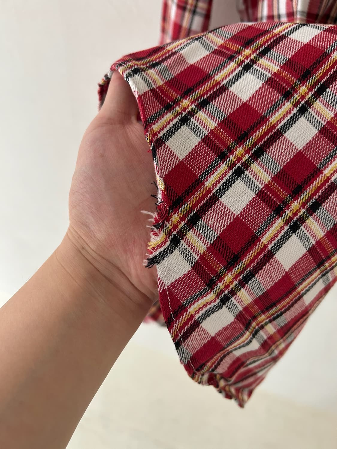 90's red check Western Shirt. 상품이미지8
