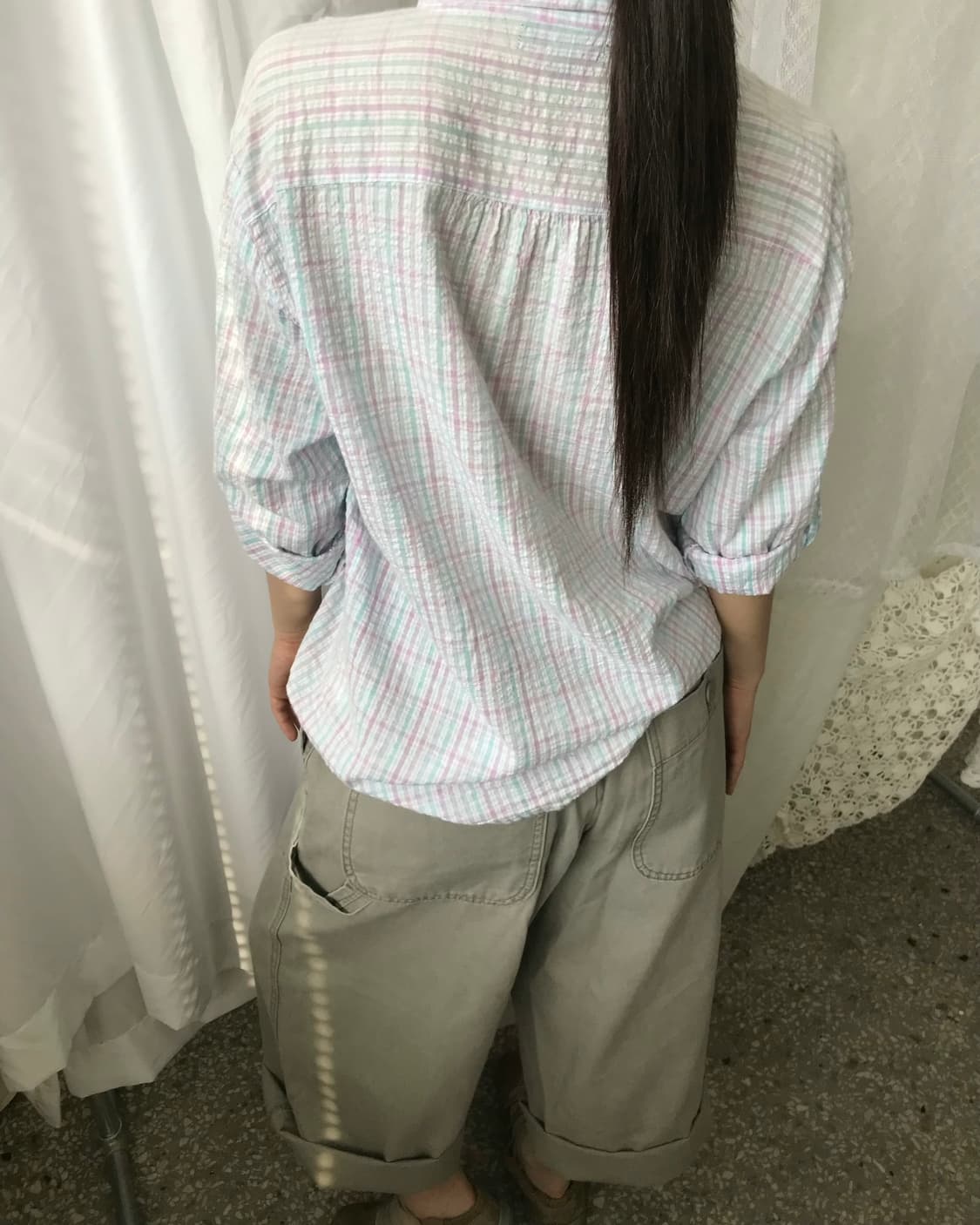 파스텔 체크 셔츠  상품이미지4