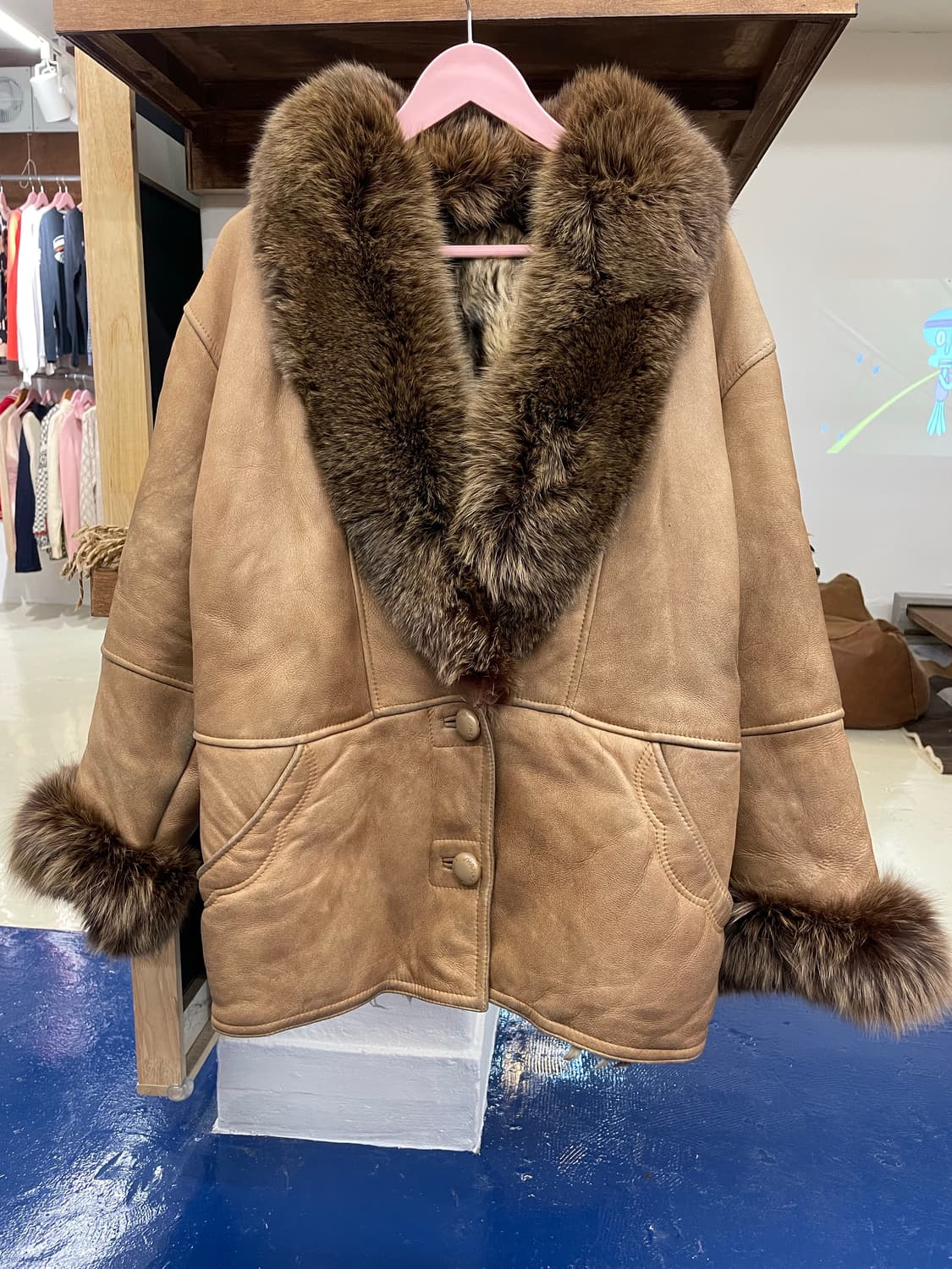 1990s Vintage 양가죽 무스탕 레더 자켓 상품이미지4