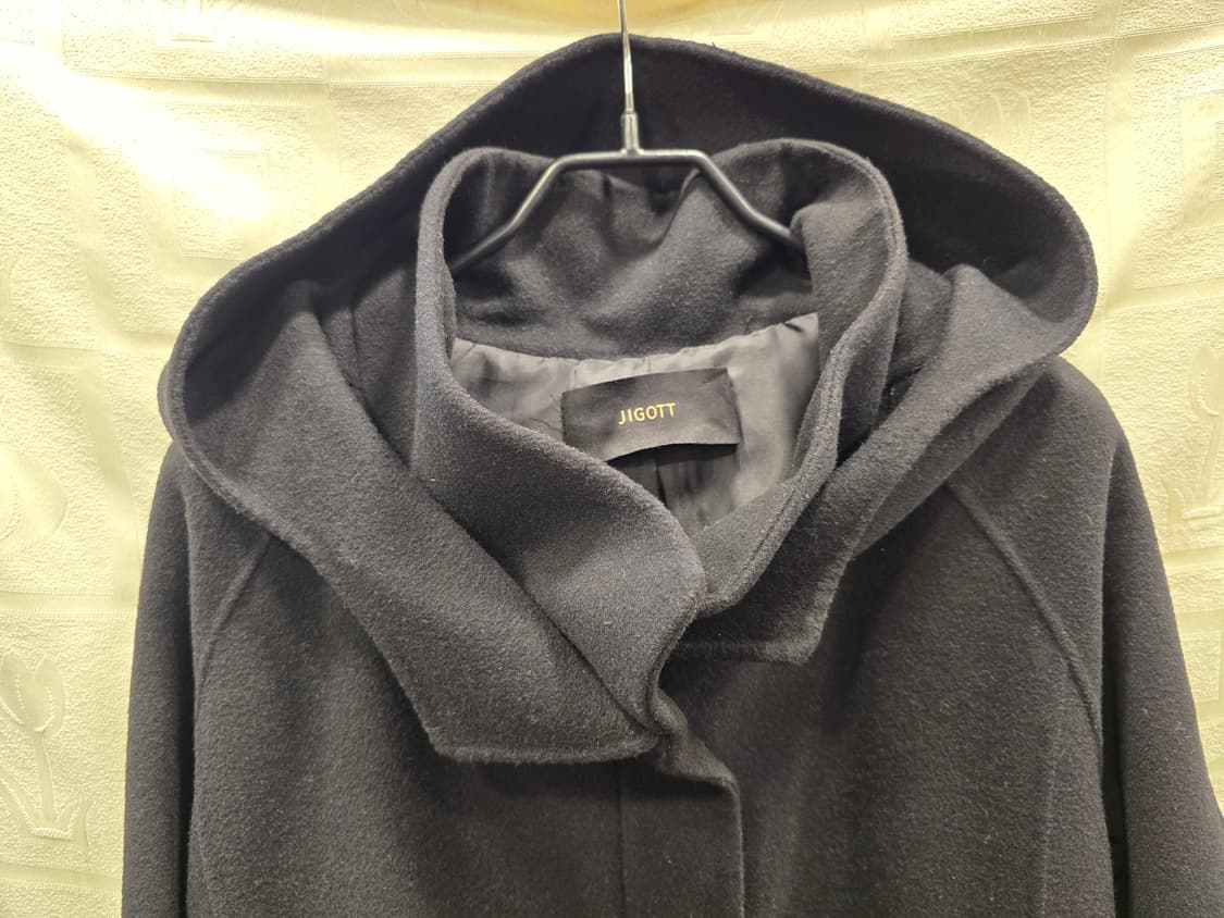지고트 JIGOTT 모+캐시미어 핸드메이드 후드 모직 코트 프리사이즈 상품이미지2