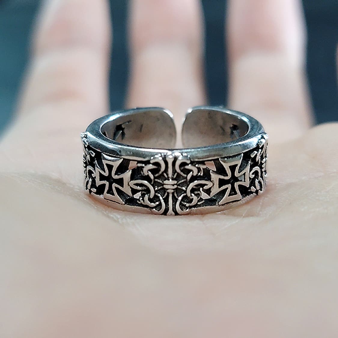 Zyph 백동 남자 엔틱 빈티지 명품 중세 고딕 십자 반지 상품이미지5