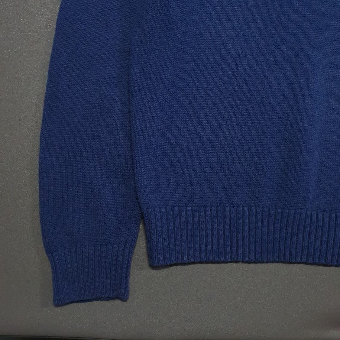 M (95) 폴로 랄프로렌 신형 포니 코튼 하프집업 니트 스웨터 블루 상품이미지3